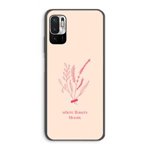 CaseCompany Where flowers bloom: Xiaomi Redmi Note 10 5G Transparant Hoesje