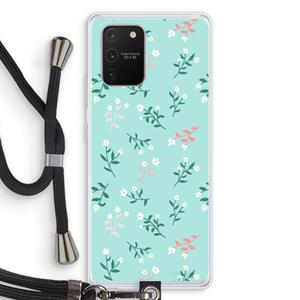 CaseCompany Small white flowers: Samsung Galaxy S10 Lite Transparant Hoesje met koord