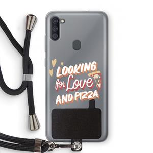 CaseCompany Pizza is the answer: Samsung Galaxy A11 Transparant Hoesje met koord