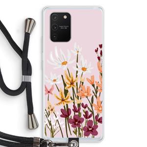 CaseCompany Painted wildflowers: Samsung Galaxy S10 Lite Transparant Hoesje met koord
