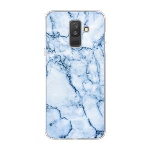 CaseCompany Blauw marmer: Samsung Galaxy A6 Plus (2018) Transparant Hoesje