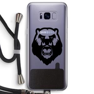 CaseCompany Angry Bear (black): Samsung Galaxy S8 Transparant Hoesje met koord
