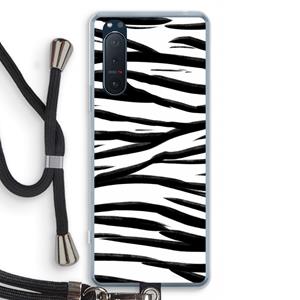 CaseCompany Zebra pattern: Sony Xperia 5 II Transparant Hoesje met koord
