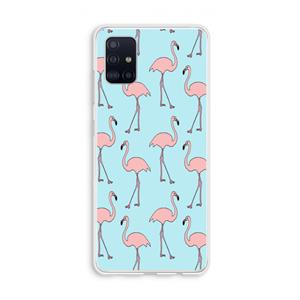 CaseCompany Anything Flamingoes: Galaxy A51 4G Transparant Hoesje