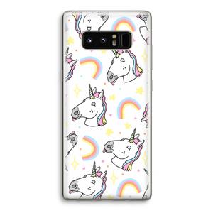 CaseCompany Rainbow Unicorn: Samsung Galaxy Note 8 Transparant Hoesje