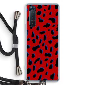 CaseCompany Red Leopard: Sony Xperia 5 II Transparant Hoesje met koord
