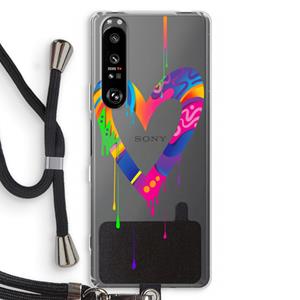 CaseCompany Melts My Heart: Sony Xperia 1 III Transparant Hoesje met koord