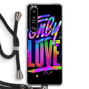 CaseCompany Only Love: Sony Xperia 1 III Transparant Hoesje met koord