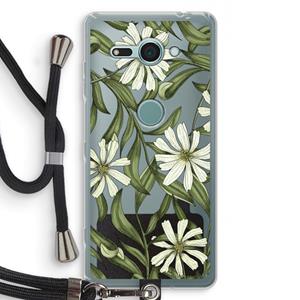CaseCompany Wit bloemenpatroon: Sony Xperia XZ2 Compact Transparant Hoesje met koord