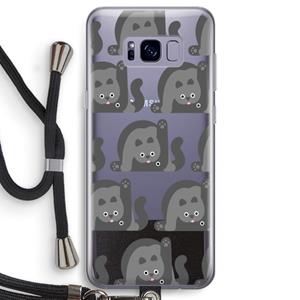 CaseCompany Cats: Samsung Galaxy S8 Transparant Hoesje met koord