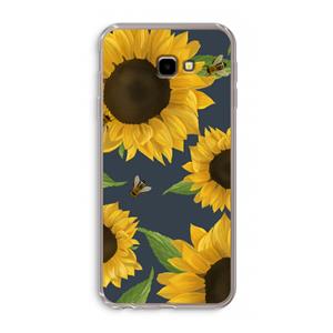 CaseCompany Sunflower and bees: Samsung Galaxy J4 Plus Transparant Hoesje