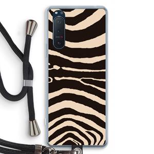 CaseCompany Arizona Zebra: Sony Xperia 5 II Transparant Hoesje met koord