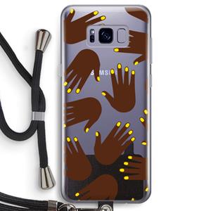 CaseCompany Hands dark: Samsung Galaxy S8 Transparant Hoesje met koord