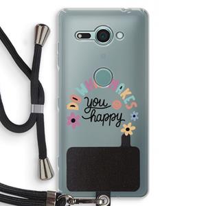 CaseCompany Happy days: Sony Xperia XZ2 Compact Transparant Hoesje met koord