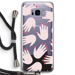 CaseCompany Hands pink: Samsung Galaxy S8 Transparant Hoesje met koord