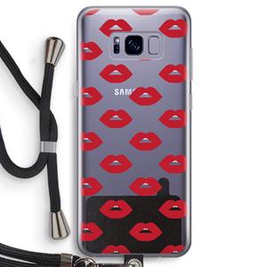CaseCompany Lips: Samsung Galaxy S8 Transparant Hoesje met koord