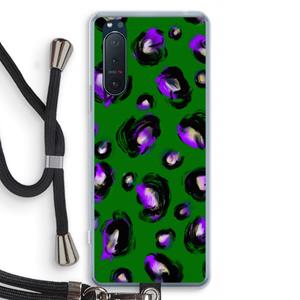 CaseCompany Green Cheetah: Sony Xperia 5 II Transparant Hoesje met koord