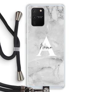 CaseCompany Ivory Marble: Samsung Galaxy S10 Lite Transparant Hoesje met koord