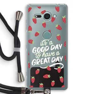 CaseCompany Don't forget to have a great day: Sony Xperia XZ2 Compact Transparant Hoesje met koord