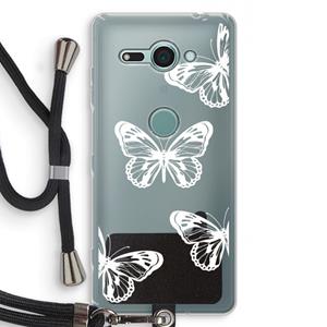 CaseCompany White butterfly: Sony Xperia XZ2 Compact Transparant Hoesje met koord