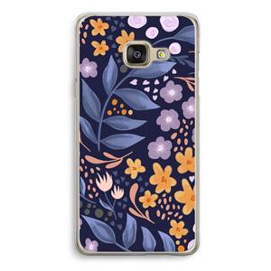 CaseCompany Flowers with blue leaves: Samsung A3 (2017) Transparant Hoesje