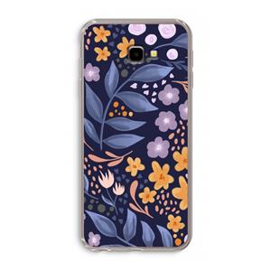 CaseCompany Flowers with blue leaves: Samsung Galaxy J4 Plus Transparant Hoesje