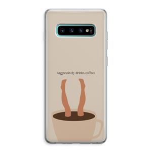 CaseCompany Aggressively drinks coffee: Samsung Galaxy S10 Plus Transparant Hoesje