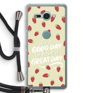 CaseCompany Don't forget to have a great day: Sony Xperia XZ2 Compact Transparant Hoesje met koord