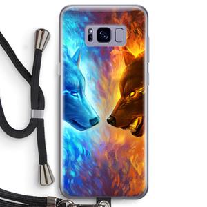 CaseCompany Fire & Ice: Samsung Galaxy S8 Transparant Hoesje met koord