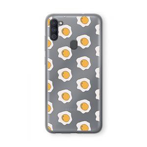 CaseCompany Bacon to my eggs #1: Samsung Galaxy A11 Transparant Hoesje