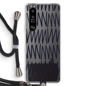 CaseCompany Marrakech Zigzag: Sony Xperia 1 III Transparant Hoesje met koord