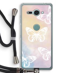 CaseCompany White butterfly: Sony Xperia XZ2 Compact Transparant Hoesje met koord