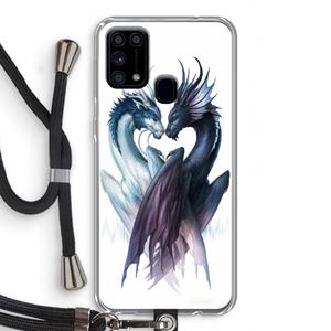 CaseCompany Yin Yang Dragons: Samsung Galaxy M31 Transparant Hoesje met koord