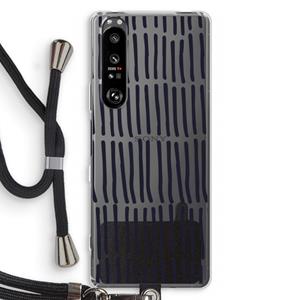 CaseCompany Moroccan stripes: Sony Xperia 1 III Transparant Hoesje met koord