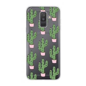 CaseCompany Cactus Lover: Samsung Galaxy A6 Plus (2018) Transparant Hoesje