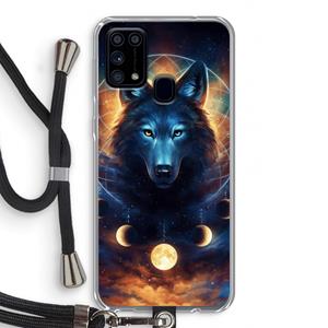 CaseCompany Wolf Dreamcatcher: Samsung Galaxy M31 Transparant Hoesje met koord