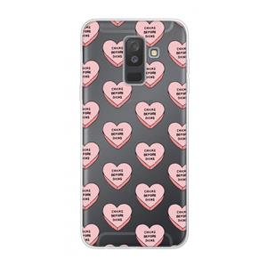 CaseCompany Chicks before dicks: Samsung Galaxy A6 Plus (2018) Transparant Hoesje
