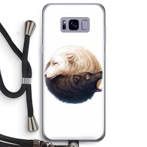 CaseCompany Yin Yang Wolves: Samsung Galaxy S8 Transparant Hoesje met koord