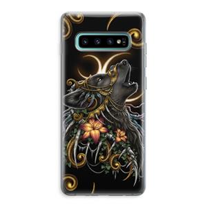 CaseCompany Huilende Wolf: Samsung Galaxy S10 Plus Transparant Hoesje