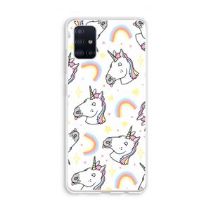 CaseCompany Rainbow Unicorn: Galaxy A51 4G Transparant Hoesje
