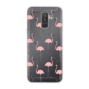 CaseCompany Anything Flamingoes: Samsung Galaxy A6 Plus (2018) Transparant Hoesje