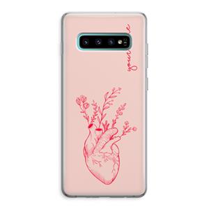 CaseCompany Blooming Heart: Samsung Galaxy S10 Plus Transparant Hoesje