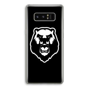 CaseCompany Angry Bear (black): Samsung Galaxy Note 8 Transparant Hoesje