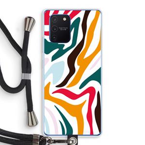 CaseCompany Colored Zebra: Samsung Galaxy Note 10 Lite Transparant Hoesje met koord