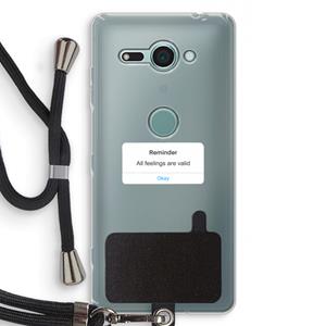 CaseCompany Reminder: Sony Xperia XZ2 Compact Transparant Hoesje met koord