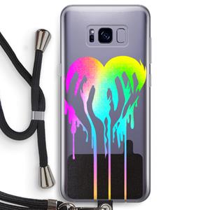 CaseCompany Hold My Heart: Samsung Galaxy S8 Transparant Hoesje met koord