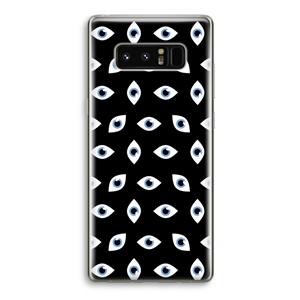 CaseCompany Eyes pattern: Samsung Galaxy Note 8 Transparant Hoesje