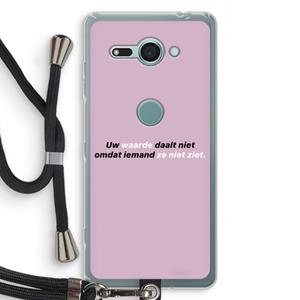 CaseCompany uw waarde daalt niet: Sony Xperia XZ2 Compact Transparant Hoesje met koord