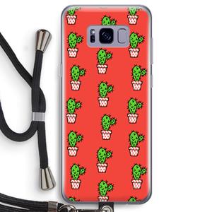 CaseCompany Mini cactus: Samsung Galaxy S8 Transparant Hoesje met koord