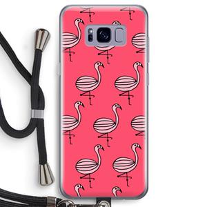 CaseCompany Flamingo: Samsung Galaxy S8 Transparant Hoesje met koord